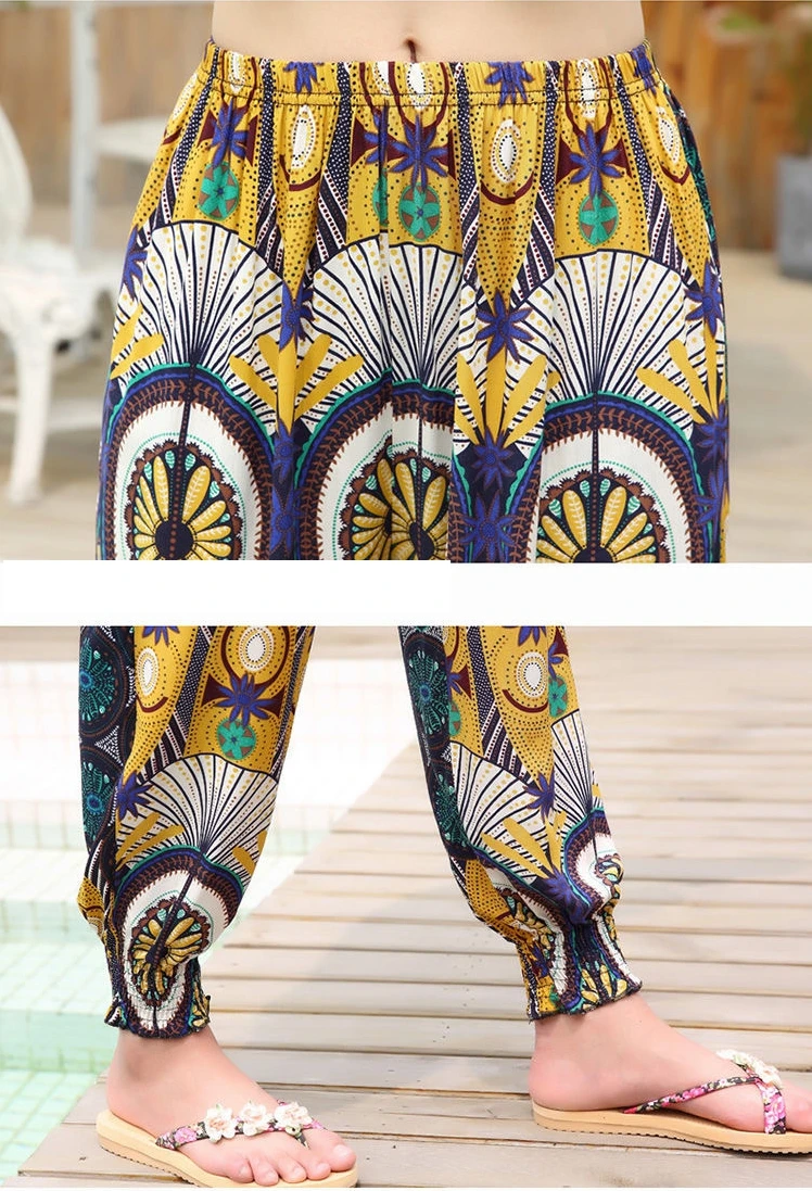 

Beach pants women cotton silk anti-texture summer seaside holiday bloomers harem loose Summer thin plus size women's pants
