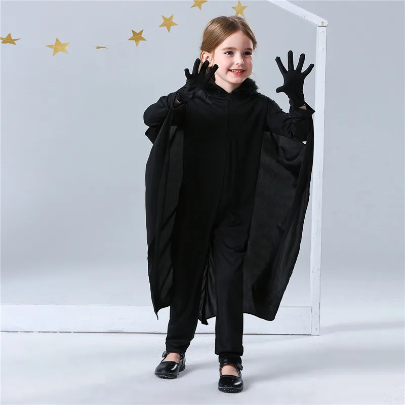 

Halloween Bat Costumes 2020 Children Boys Girls New Cute Pure Color Stage Performance Role Playing High Quality Clothing Set