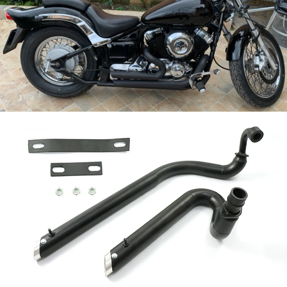 Motorcycle Full Muffler Exhaust System Pipe Drag Pipes Kit Silencers For Yamaha Drag Star V-star 650 XVS650 DS650 XVS400 650A