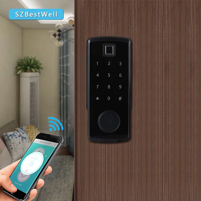 WiFi Buletooth отпечаток пальца дверной замок электронный дверной замок Интеллектуальный биометрический замок на дверь умный замок отпечатков пальцев с приложением