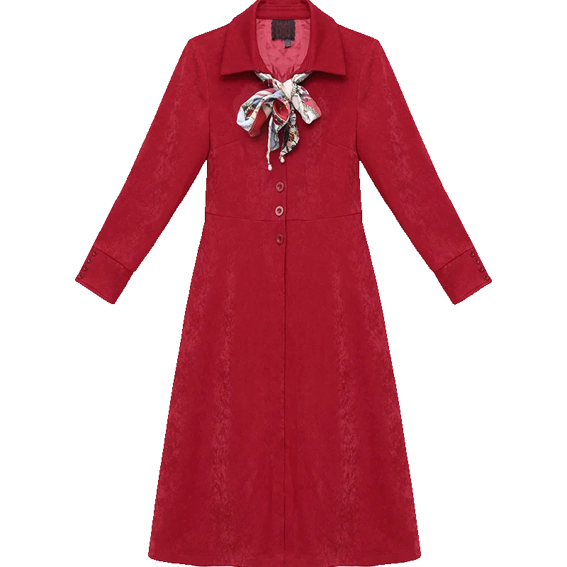 

2020 new Korean version middle-aged mom leisure high-end atmospheric coat coat autumn and mid long knee windbreaker