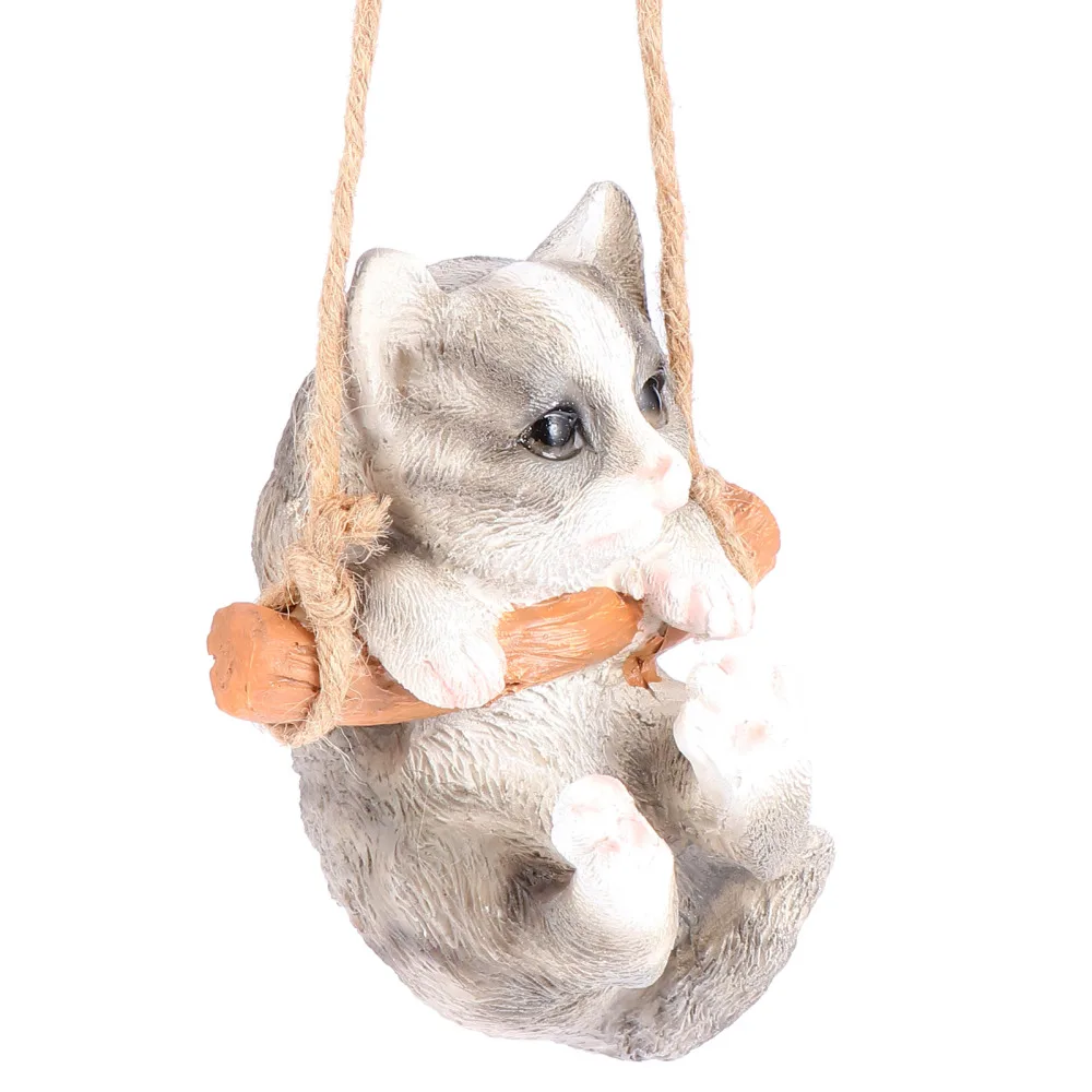 

Lifelike Animal Swing Statue Resin Cat Statue Cartoon Statue for Garden Yard
