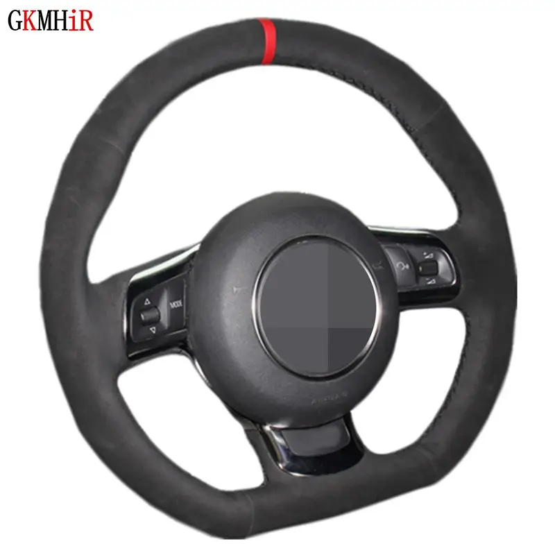 

Hand-stitched Soft Black Suede Car Steering Wheel Cover For Audi A3 S3 (8P) Sportback 2008-2012 R8 (42) TT TTS (8J) 2006-2014