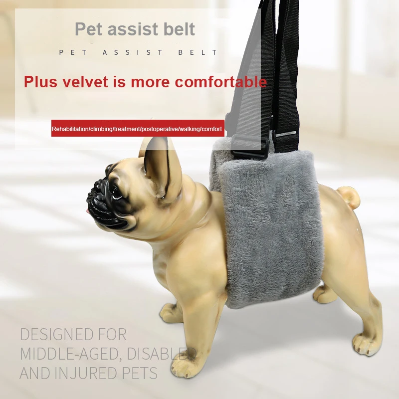 

Grey Coral Fleece Pet Assist Belt Postoperative Recovery Animal Traction Belt Elderly Dog Walking Auxiliary Belt Pet Supplies