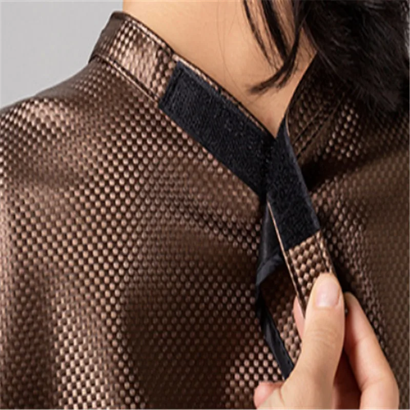 

1pc Hair Cutting Cloak Umbrella Leather Hairdresser Baking Oil Waterproof Apron Cloth Gown Shawl Cover Styling Wraps For Salon