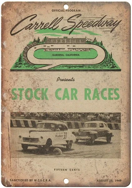 

Carrell Speedway stock Car Races Retro tin sign nostalgic ornament metal poster garage art deco bar cafe shop