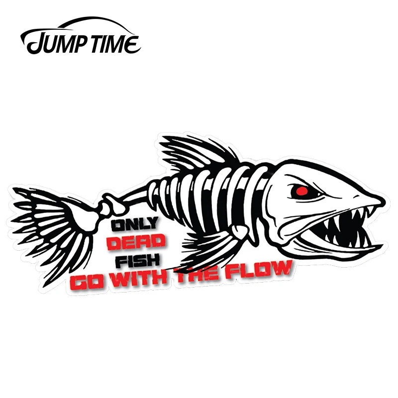 JumpTime 13 см x 5 4 мертвых наклейка &quotрыба&quot бас Shark Mad рыбацкая лодка соль кости каяк