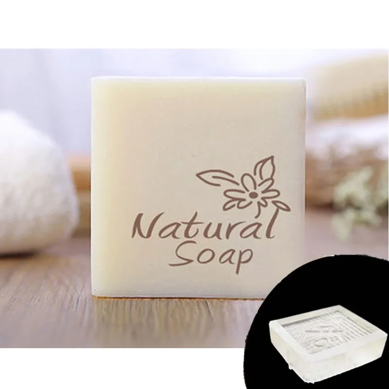 Цветочные листья Мыло ручной работы и буквенный узор прозрачное акриловое