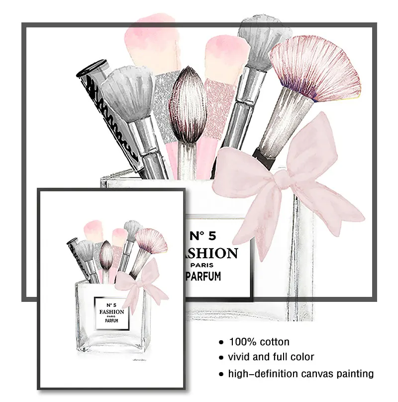 Картина розовая парфюмерная Настенная картина Декор для комнаты девочки модный