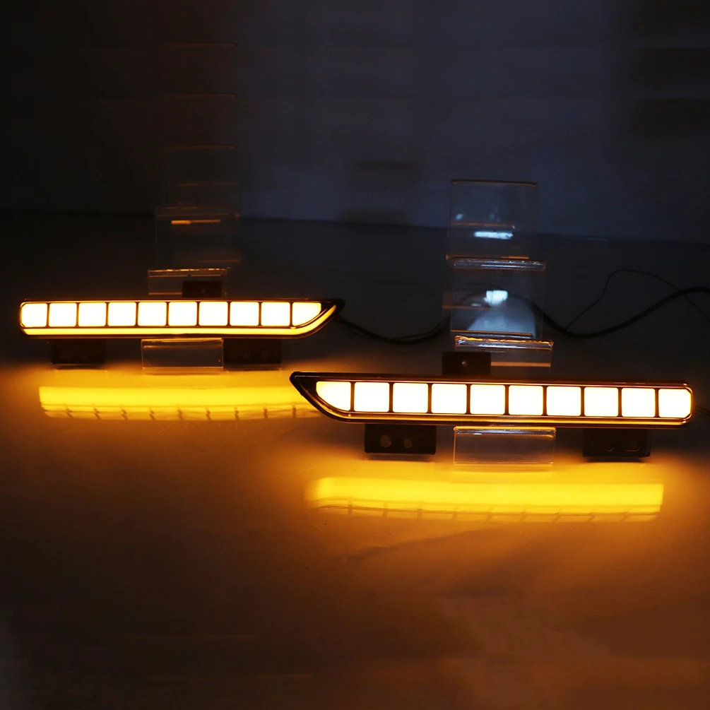 2 Pieces Turn Signal Yellow Car LED Rear Bumper Lights 4 Functions Tail Brake Lamp for Ford Raptor F-150 2016 2017 2018 | Автомобили и