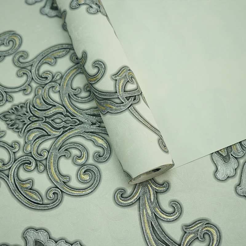 

White 3D Victorian Damask Embossed Wallpaper Roll Home Decor Living Room Bedroom Wall Coverings Floral Luxury Wall Paper