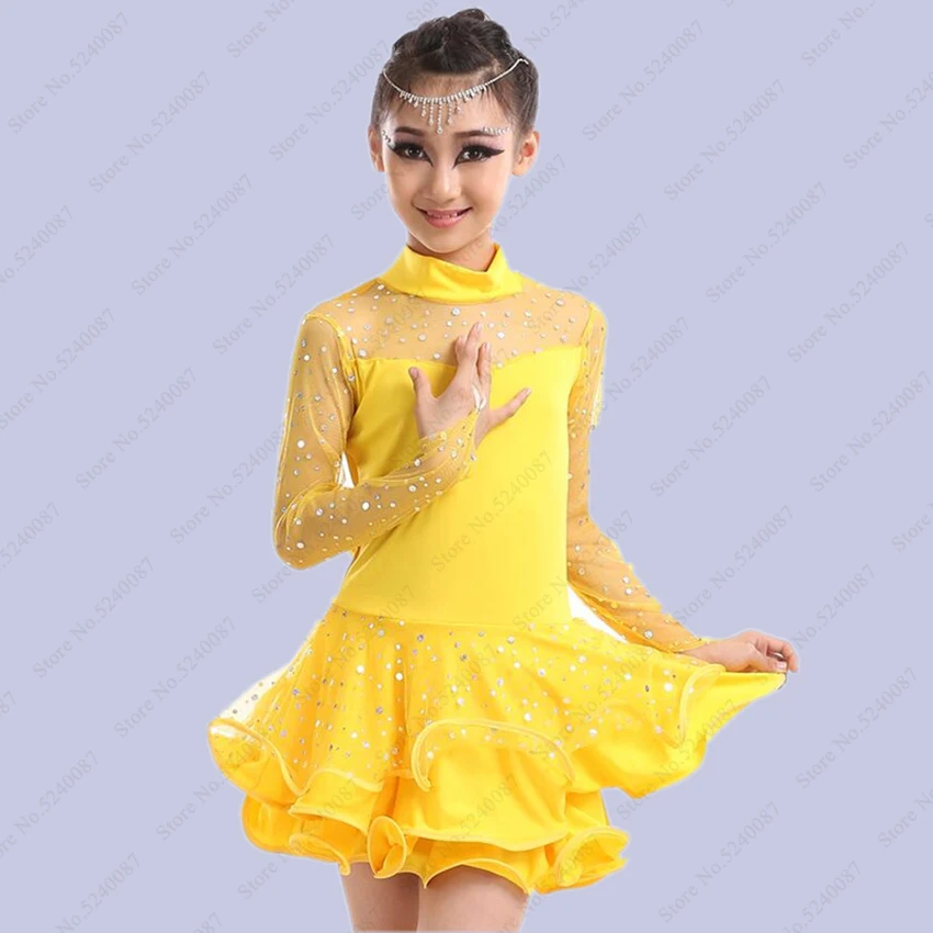 Children Latin Dance Kids Competition Dress Dancing Ballroom Costumes Salsa Tango Cha Girl Stage Performance Party Outfits | Тематическая