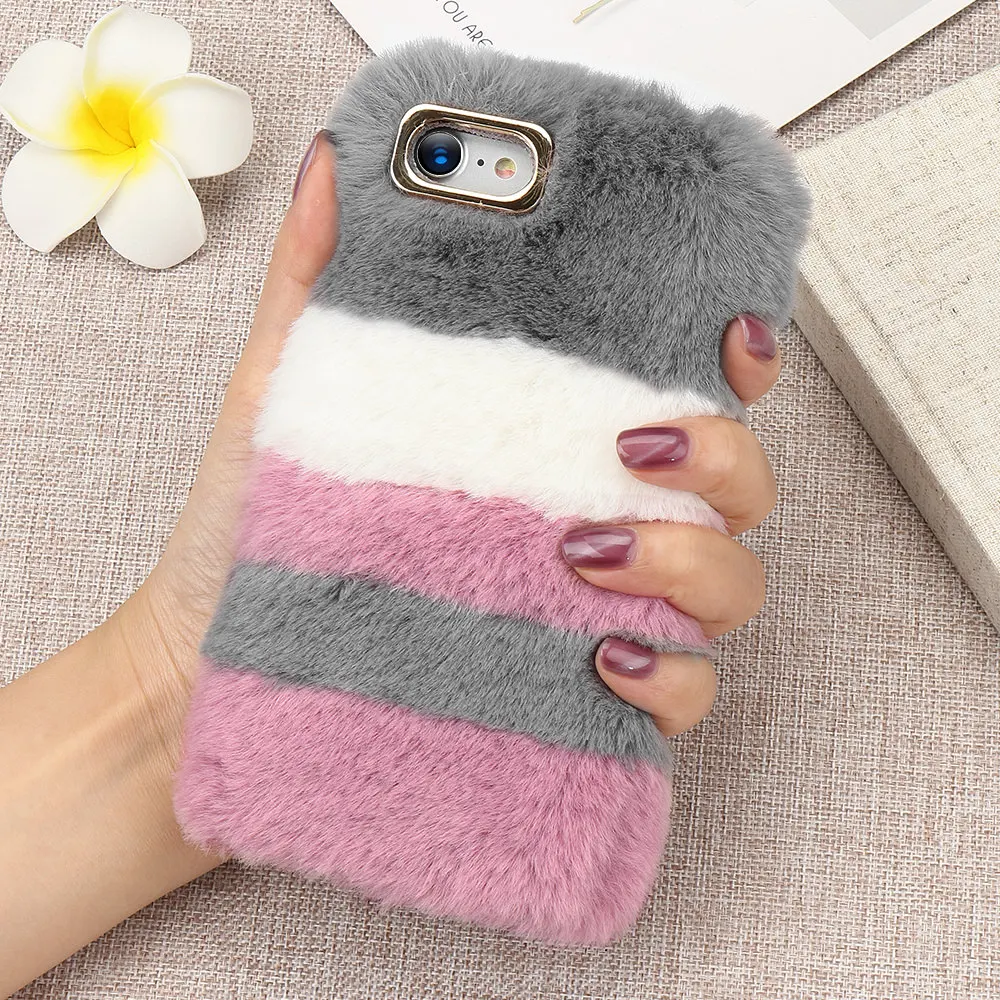 Pepmune Luxury Cute Fur Fluffy Case For iPhone 11 Pro Max Xr Xs X Girl Winter Soft Phone Cover Apple 8 Plus 7 6S 6 5 5S SE |