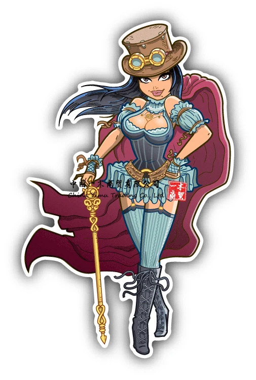 Викторианская стимпанк Женская Сексуальная мультяшная наклейка на автомобиль наклейка Snapchat виниловая пекинча вызов из службы киберпанк playboy коготь Лейн вайфу