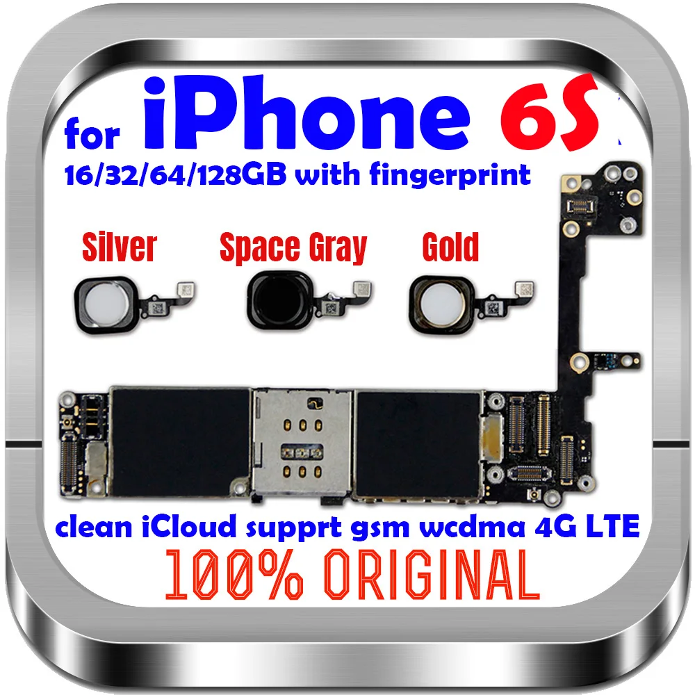 Материнская плата для iPhone 6S разблокированная с распознаванием отпечатка