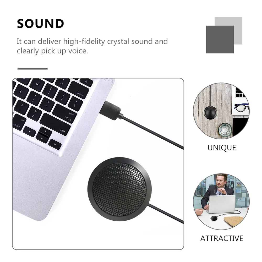 

1pc Round Conference Microphone USB Condenser Microphone for Computer Laptop