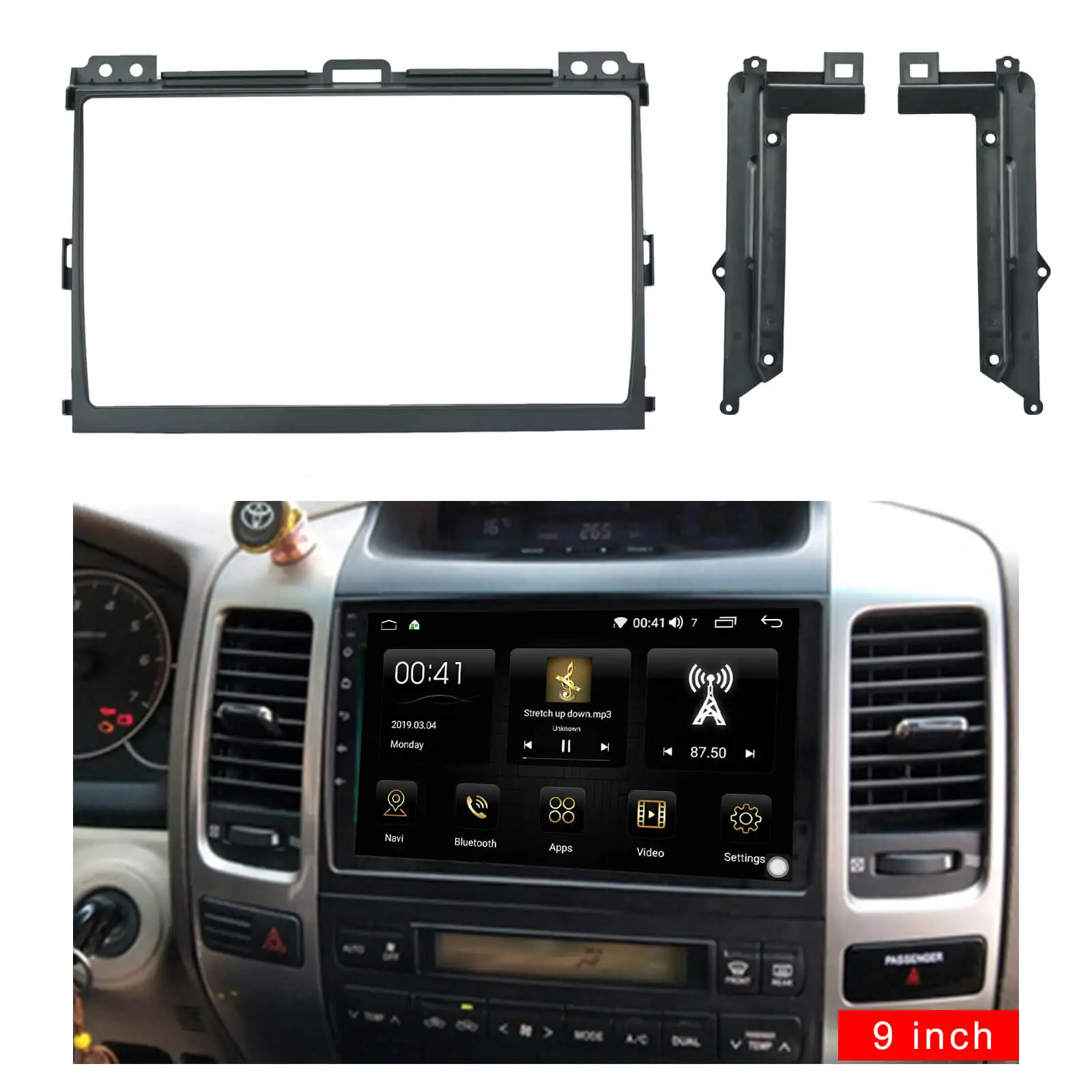 LEXXSON 9 Inch Car Fascia For TOYOTA PRADO 2004-2012 2Din Player Audio Fitting Adaptor Facia Panel Frame Kits | Автомобили и