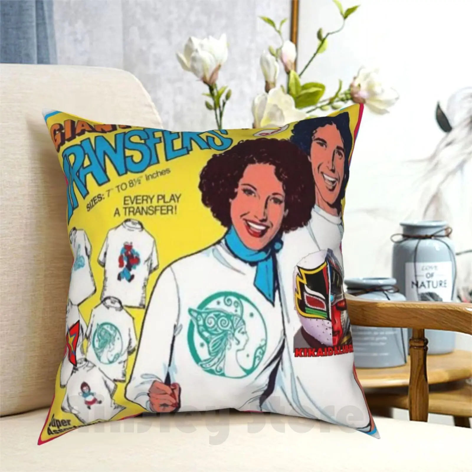 

Винтаж Утюг на Ad Подушка Чехол с принтом домашняя мягкая подушка Ad Ретро 70S комиксов игрушка-Супергерой диско