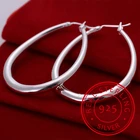 Серьги-кольца женские из серебра 925 пробы, гладкие, 925 пробы