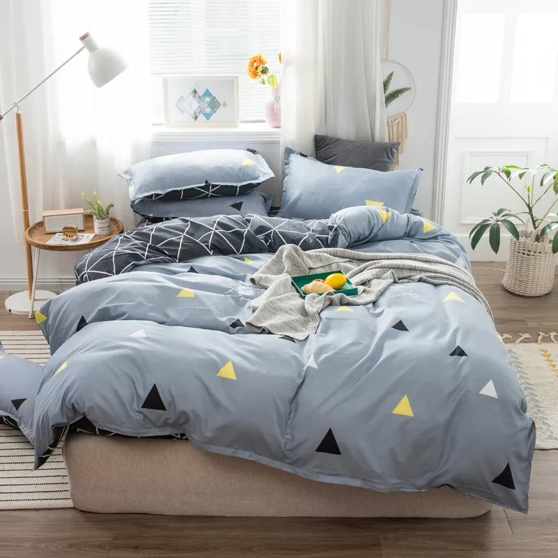 Комплект постельного белья в клетку с геометрическим принтом|Пододеяльник| |