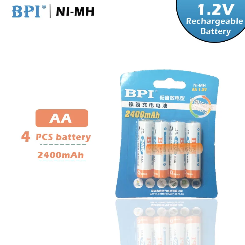 4 шт.! Аккумуляторная батарея BPI 1 2 В 2400 мА/ч AA NiMh LSD с зарядным током 0 24 А для игрушек