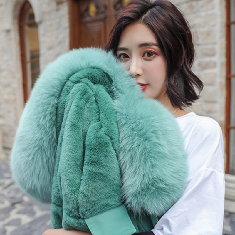 Модное теплоне осеннее зимняя куртка для женщин длинный пуховик с меховым