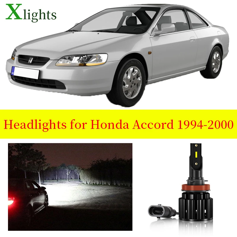 Xlights лампочки для Honda Accord 1994 1995 1996 1997 1998 1999 2000 Светодиодные фары автомобиля Ближний дальний свет Canbus без ошибок Фара Авто Лампа 12 В 24 В Белый 6000 К 8000LM Головные фары Аксессуары Часть