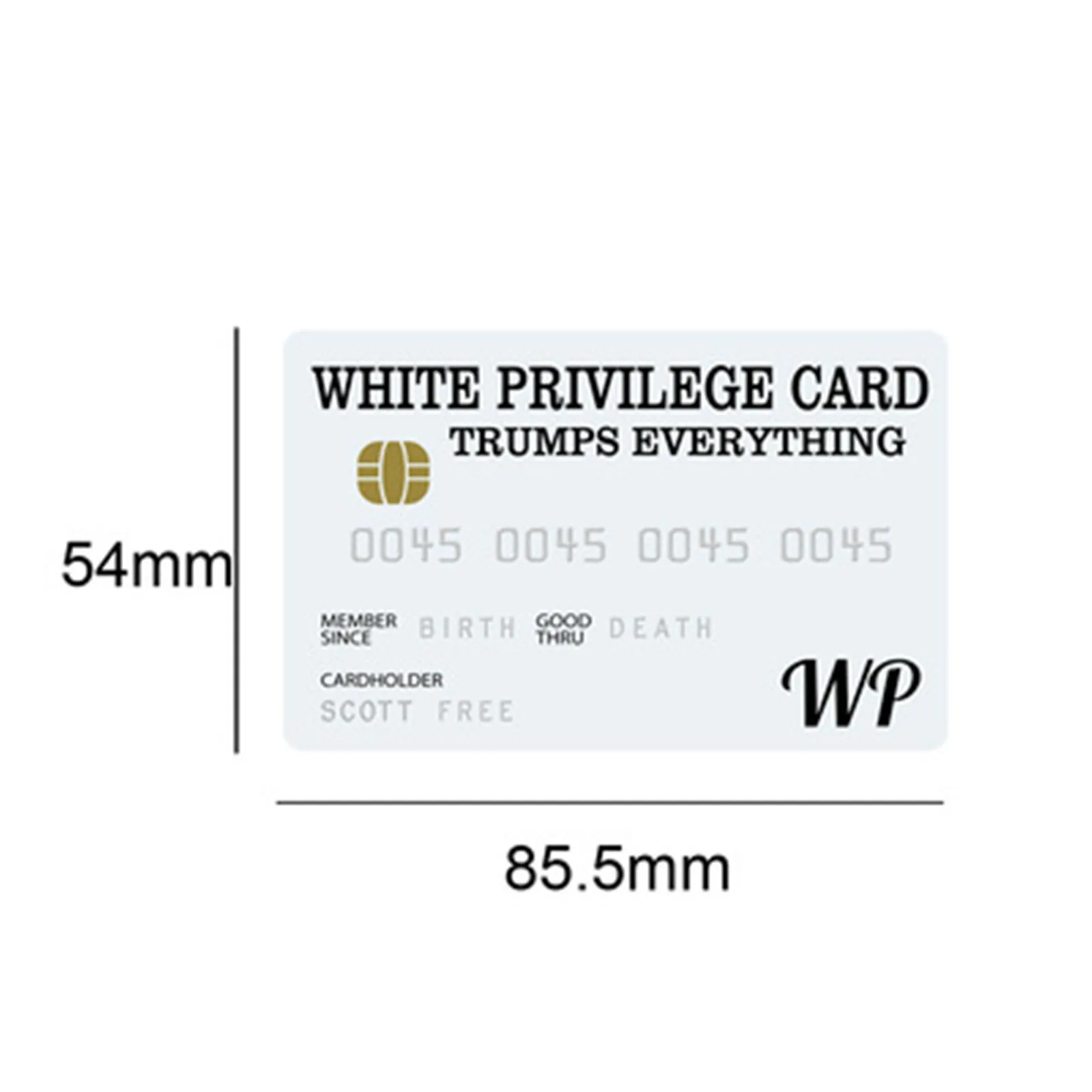 Белая карточка для привилегий Trumps All Кредитная белая кошелек с вставкой шуточные