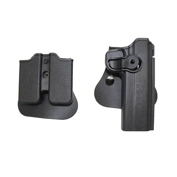BK set for 1911 Тактический IMI пистолет кобура для Glock 17 19 сгустков 1911 M9 правая рука поясной ремень охотничий Airsoft кобура для пистолета с журнальными сумками - Цвет: BK set for 1911