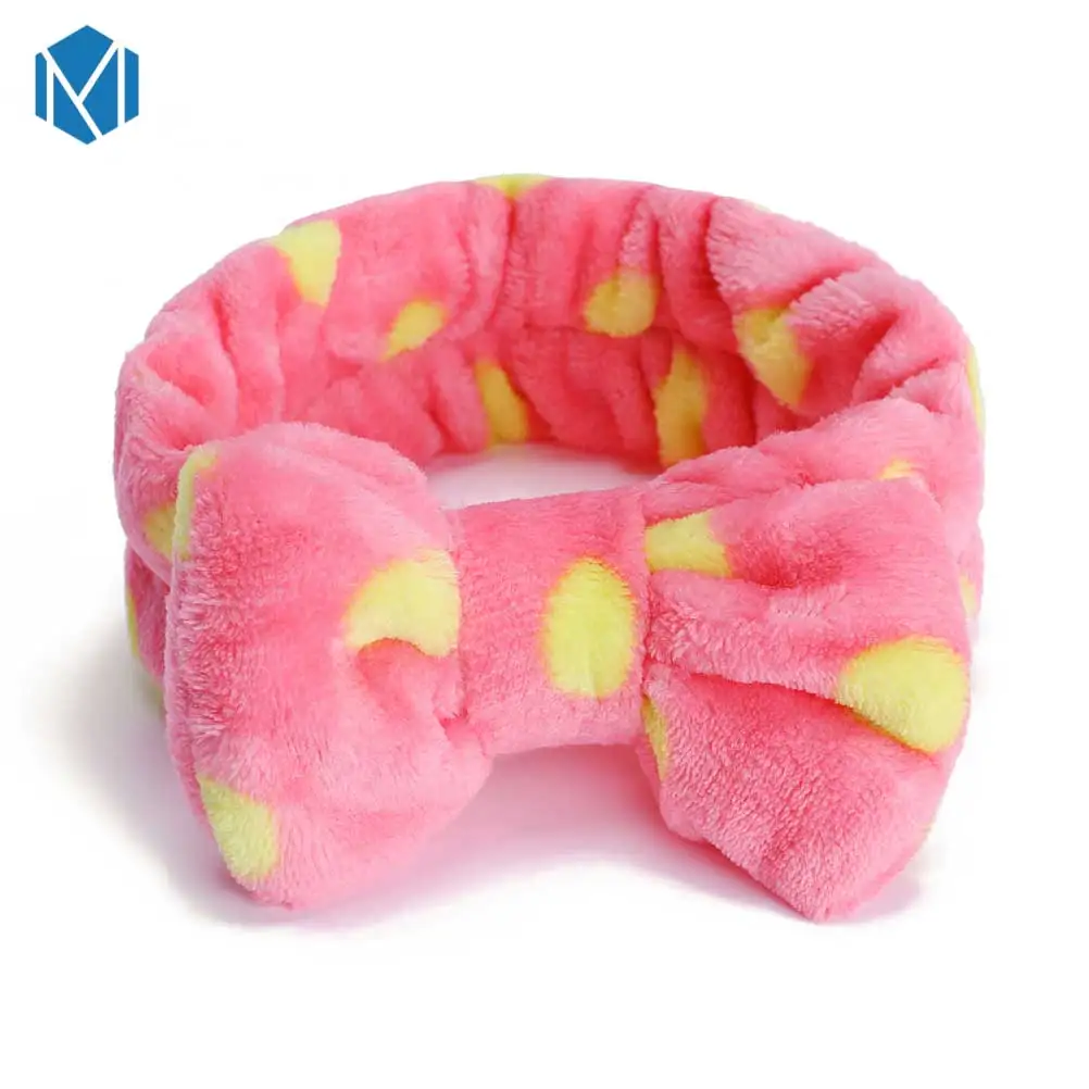 M MISM коралловый флис письмо OMG головные повязки с бантиком для женщин девочек мыть лицо эластичная чалма лента для волос Макияж Аксессуары для волос