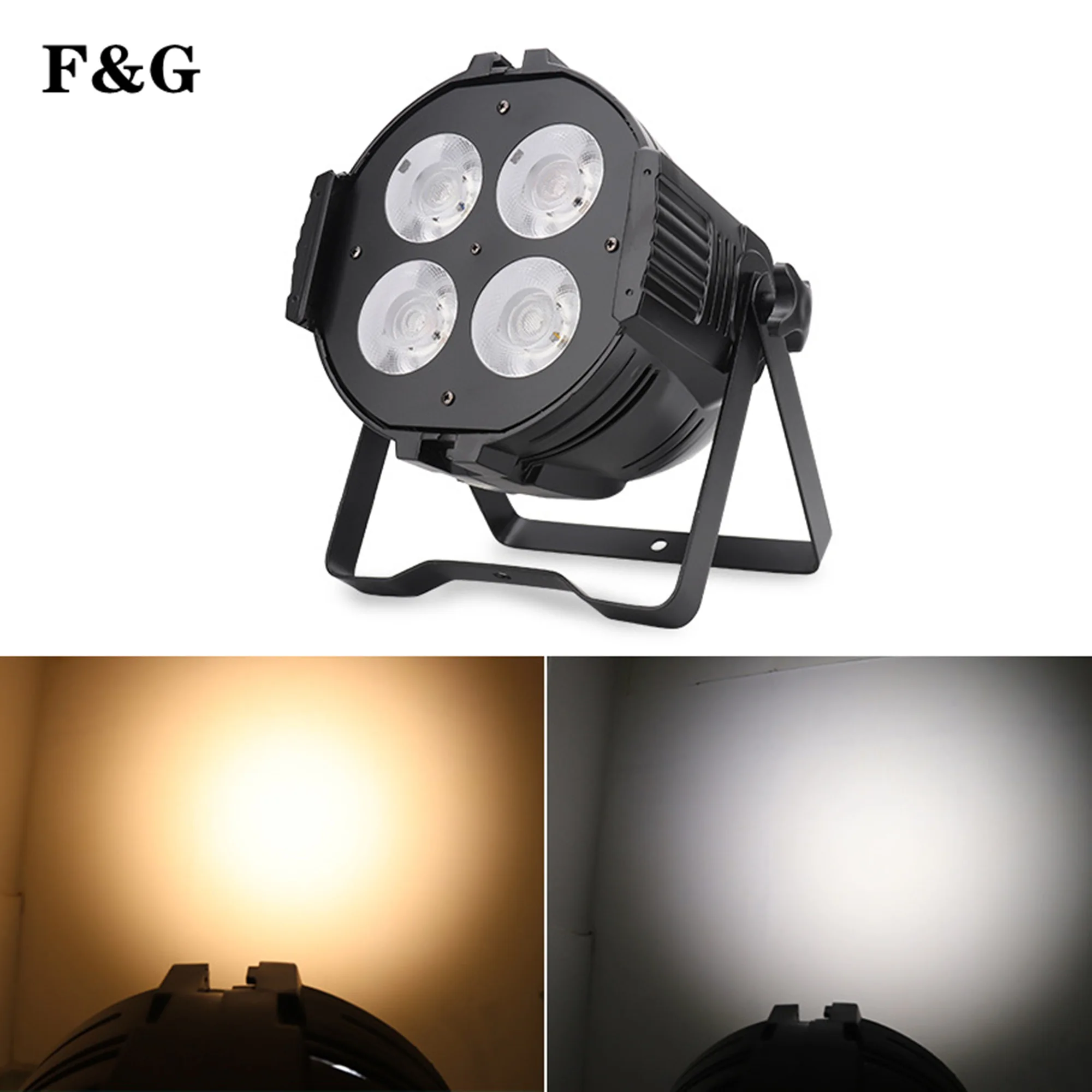 

200W COB 4x50W Cool White and Warm White Led Par Can 4/8 DMX DJ Stage Light Theater Party Disco Wash Spotlight With Barn Door