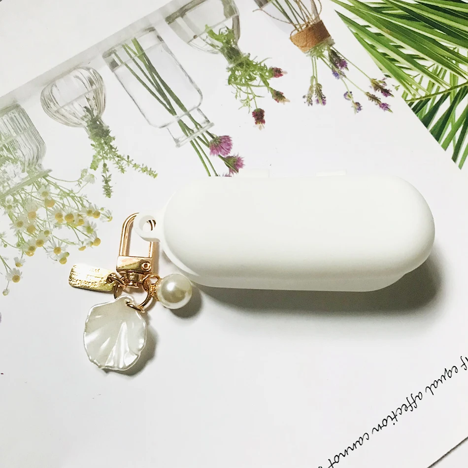 

Luxury Pearl Silicon Case for Huawei Freebuds 3i Freebuds 3 Case Honor 3 Cover Fashion cameo shell Keychain Earphone Case
