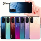 Градиент Стекло чехол для OPPO Realme 7 Чехол закаленное Глянцевая задняя панель чехол для OPPO Realme 7 Pro Realme7 Fundas