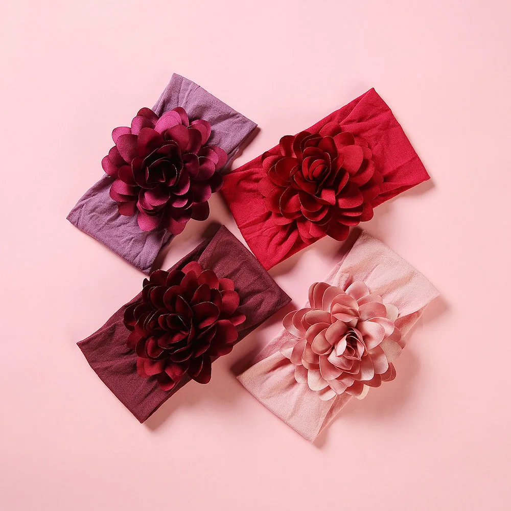 

Children's Hair Band Fashion Baby Girls Head Flower 16 Colors Soft Stretch Nylon Baby Headband