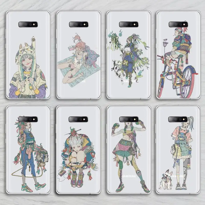 

ghost punk of illustrator Phone Case Transparent for Samsung A71 S9 10 20 HUAWEI p30 40 honor 10i 8x xiaomi note 8 Pro 10t 11