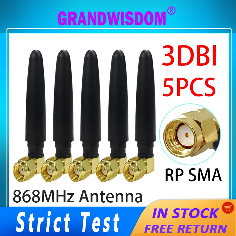 

GRANDWISDOM 5pcs 868mhz antenna 3dbi sma female 915mhz lora antene pbx iot module lorawan signal receiver antena