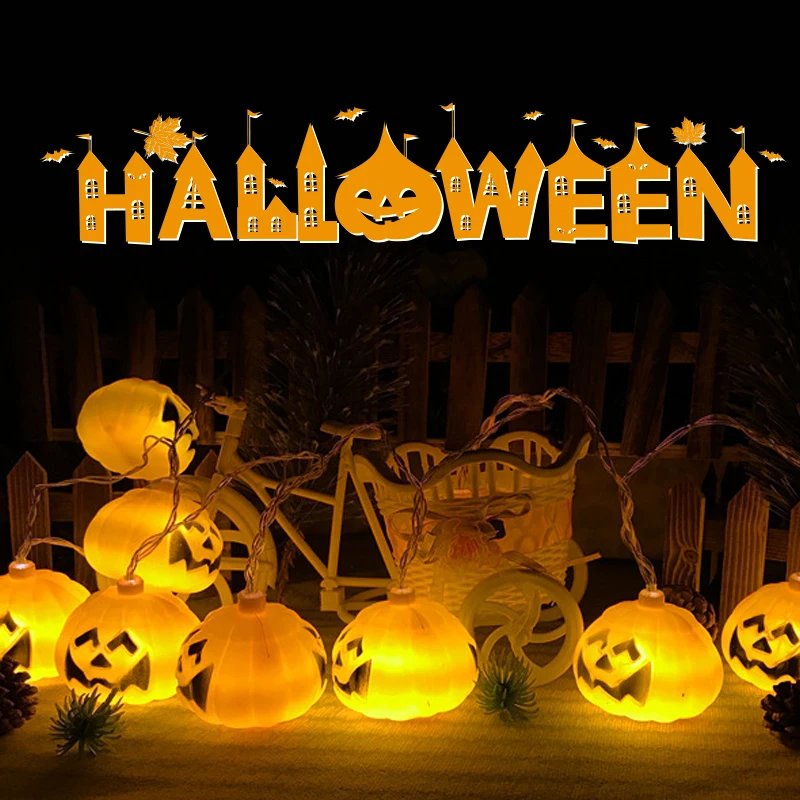 Форма Тыква на Хэллоуин СВЕТОДИОДНАЯ гирлянда светильник чехол батареи