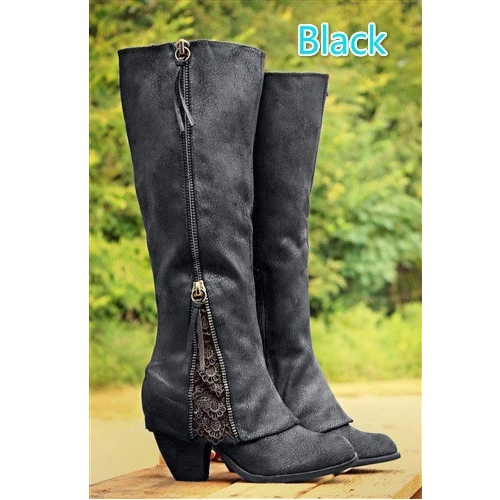 Chaussures femme/женские ботинки; зимние сапоги до колена; дизайнерские кружевные сапоги; Botas Mujer; женская обувь; botas mujer; invierno - Цвет: A
