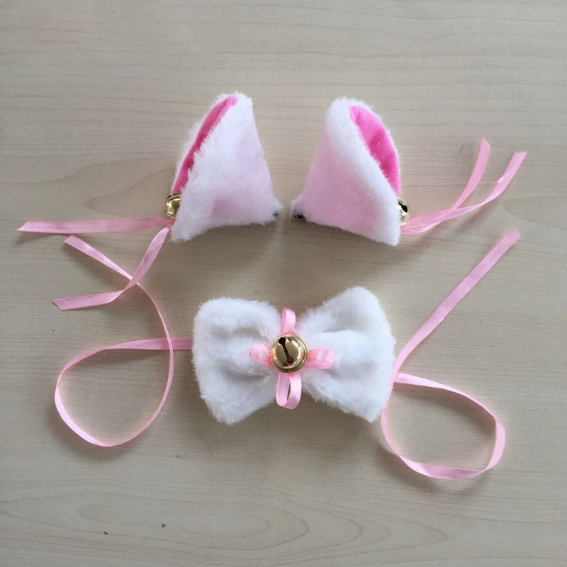 Милые сексуальные Kawaii Kitty Cat Meow star Love Ribbon Аниме Косплей Аксессуары наборы плюшевые лапы кошки перчатки-когти хвост Ухо повязка на голову