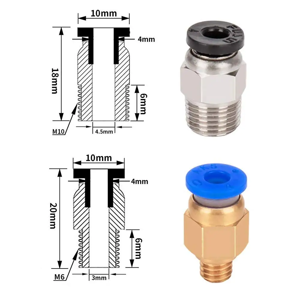 5 белых трубок (1 метр) с 10 PC4-M6Quick фитингом PC4-M10 пневматические разъемы для