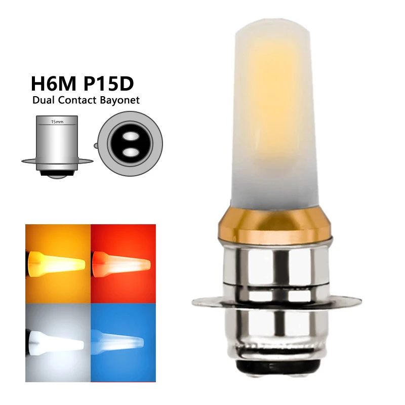 1X H6 BA20D COB мотоциклетсветильник лампа Светодиодная мотоциклетная H6M P15D