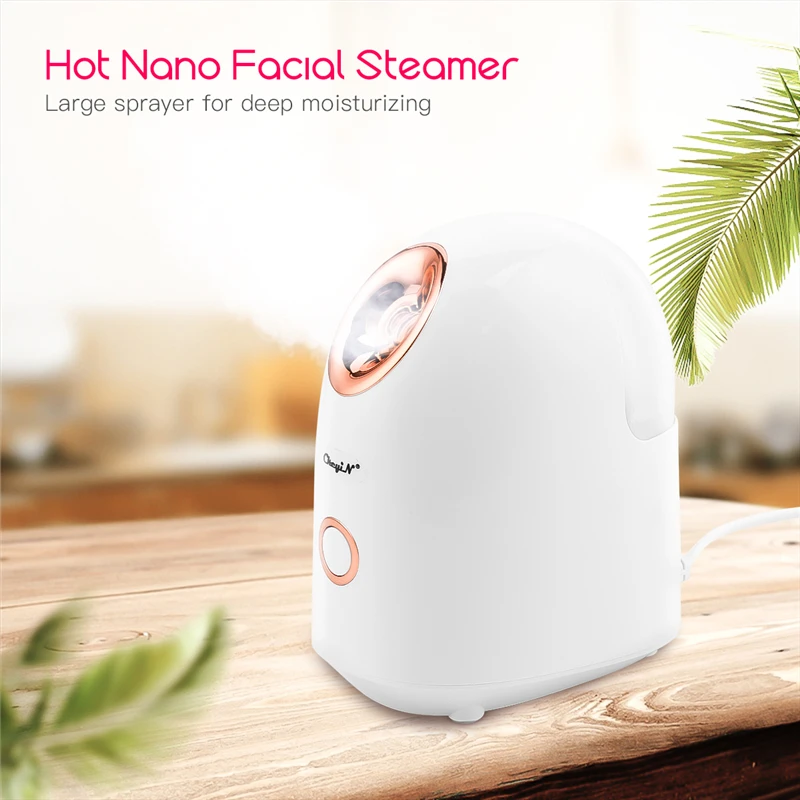 

CkeyiN Hot Facial Steamer Fast Heat Nano Mist Humidifier for Home SPA Electric Face Moisturizer Large Sprayer Skin Care Beauty