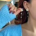 Новые женские серьги ZDMXJL в французском простом стиле, Длинные Цветочные кисточки, висячие серьги, подарок для леди и девушки, свадебные украшения для невесты, оптовая продажа