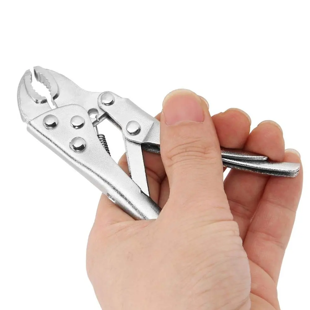 

2PCS New Locking Pliers Curved Straight Jaw Self Lock Grip Clamp 5inch for Gripping Twisting Holding Locking Grips Pliers Tool