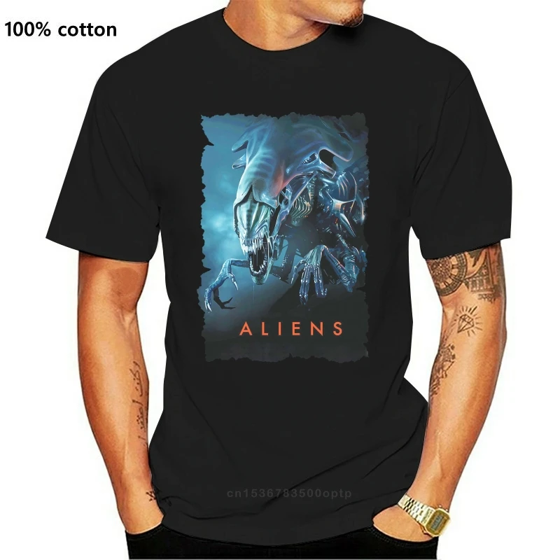 

New Aliens Movie Men'S Tshirts Streetwear Harajuku T Shirts Gym Tee Shirt Black Of White T-Shirt Men Tops