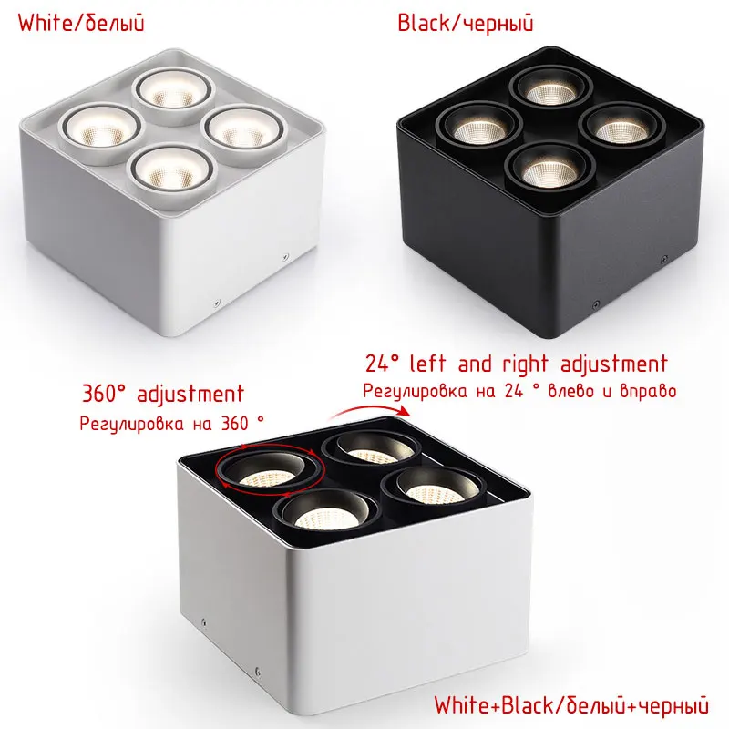 

Led Surface Mounted Ceiling Downlight bedroom modern led ceiling light fixture black white cylinder Spot light for Living Room