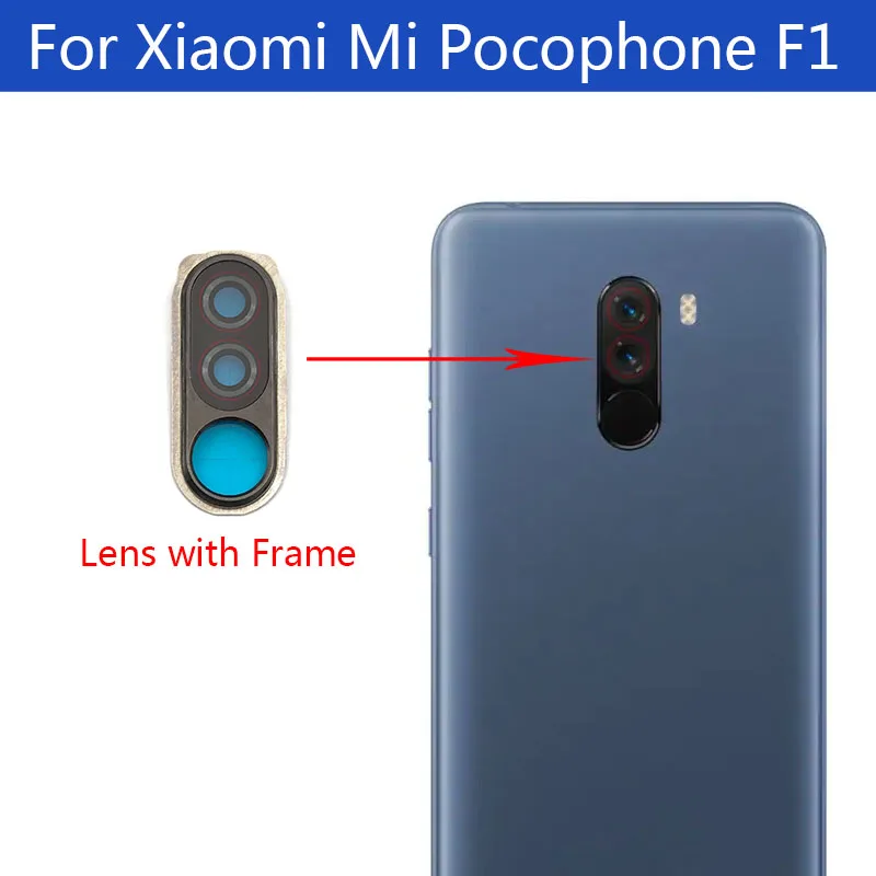 Задняя стеклянная крышка объектива камеры для Xiaomi Pocophone F1 с клейкой наклейкой