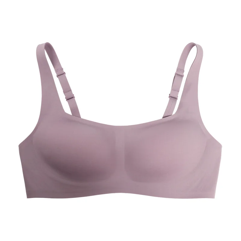 

Summer Plain Skin Jelly Stick Half Cup Bra Women's Small Chest Push-up Thin French Comfortable Wireless Bra
