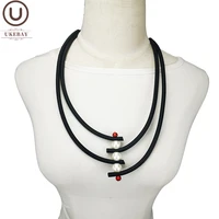 ukebay new pearl necklaces handmade rubber jewelry for women gothic choker necklace black necklace party clothes match jewellery