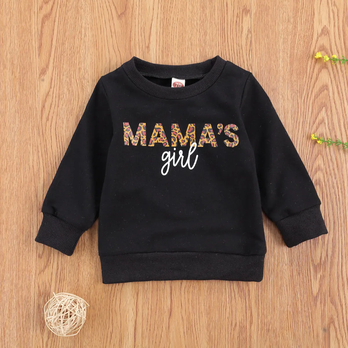 0-3Years Infant Newborn Baby Girls Hoodie Spring Autumn Top Girl Long Sleeve T Shirts Kids Leopard Letter Mama Tops Kid Outfits